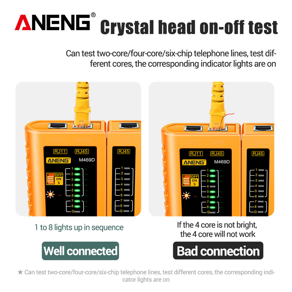 ANENG M469D RJ45 Cable lan tester Network Cable Tester RJ45 RJ11 RJ12 CAT5 UTP LAN Cable Tester Networking Tool network Repair
