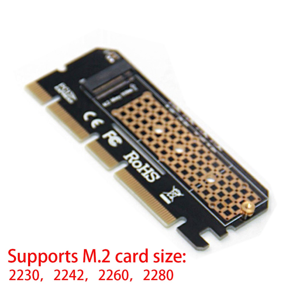 aluminium alloy shell Led Expansion Card Computer Adapter Interface M.2 NVMe SSD To PCIE 3.0 X16