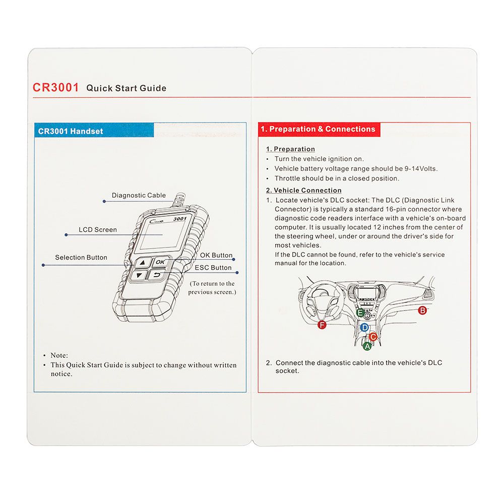 Launch Creader 3001 Full OBDII/EOBD Code Reader Scanner CR3001 Diagnostic Tool Multilingual same as AL419