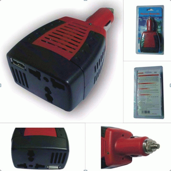 New Automotive Inverter USB 75W DC 12V to AC 110V Power