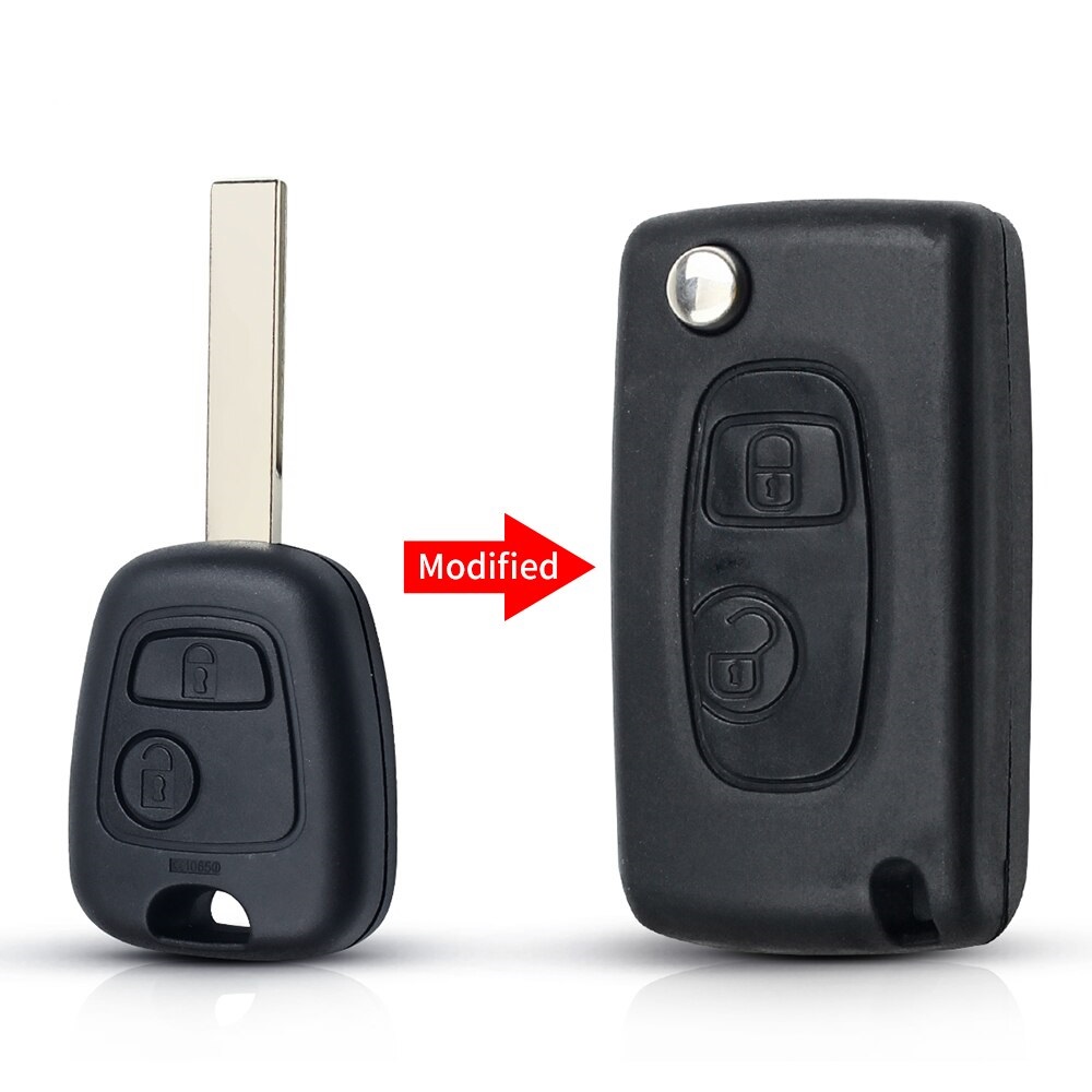 New Style Modified Flip Car Remote Key Fob Shell For Citroen C2 for Peugeot 206 207 Replacement 2 Buttons Auto Key Case