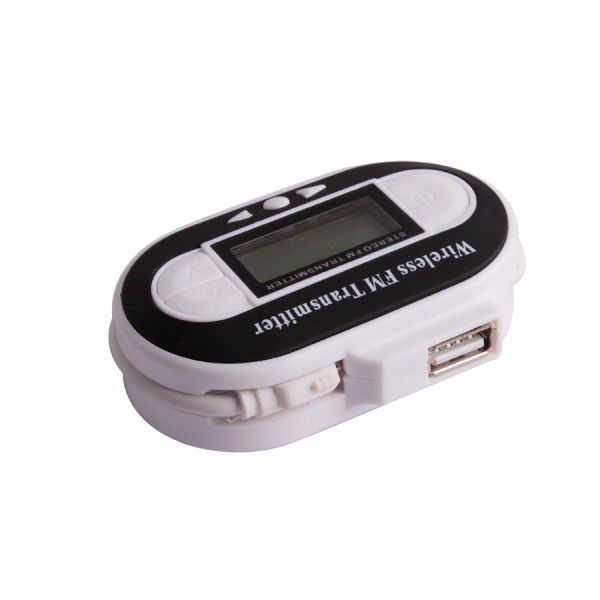 New Wireless FM Transmitter + Car Charger for MP3 iPod Player White