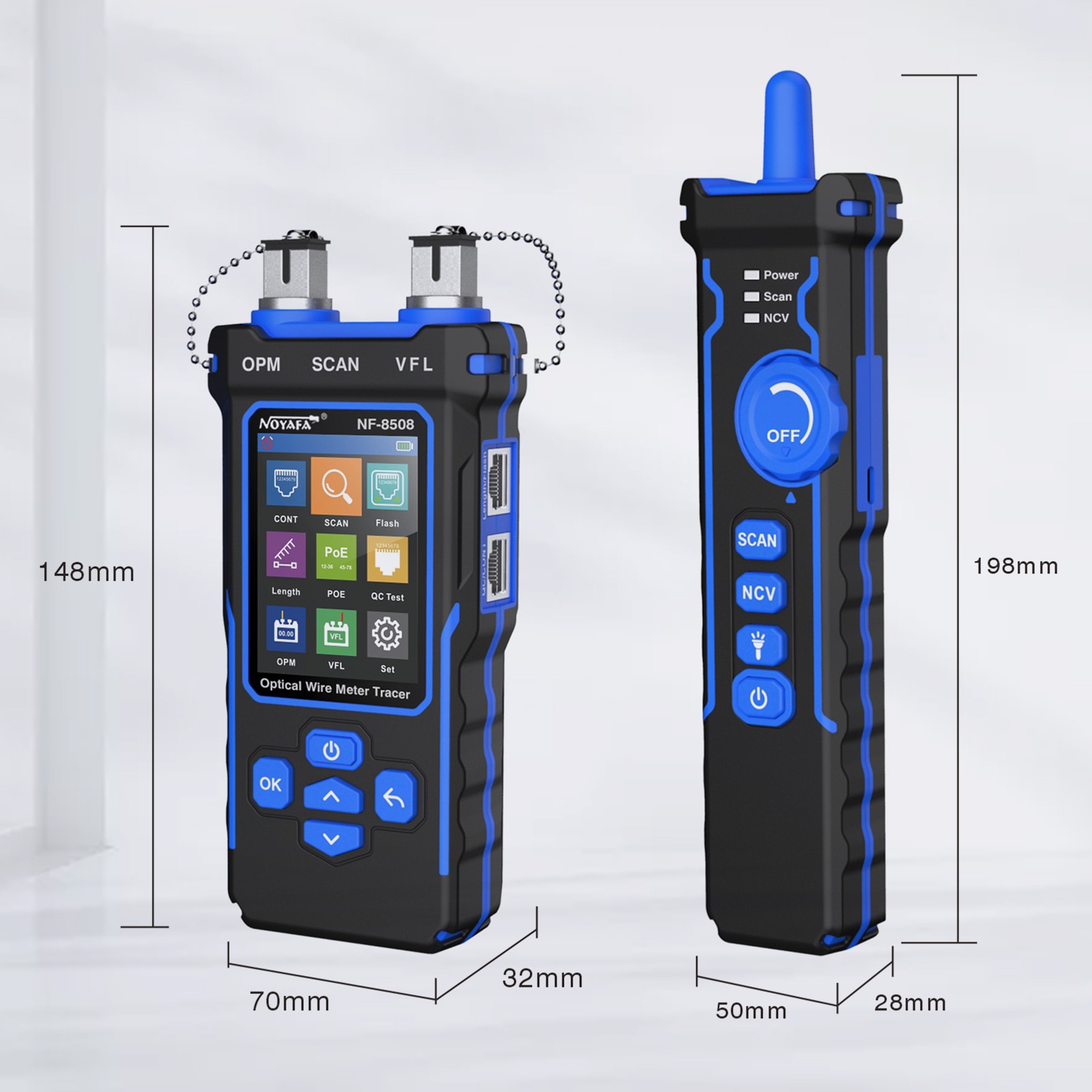 NF-8508 Network Cable Tester LAN Optical Power Meter Tester LCD Display Measure Length Wiremap Tester Cable Tracker