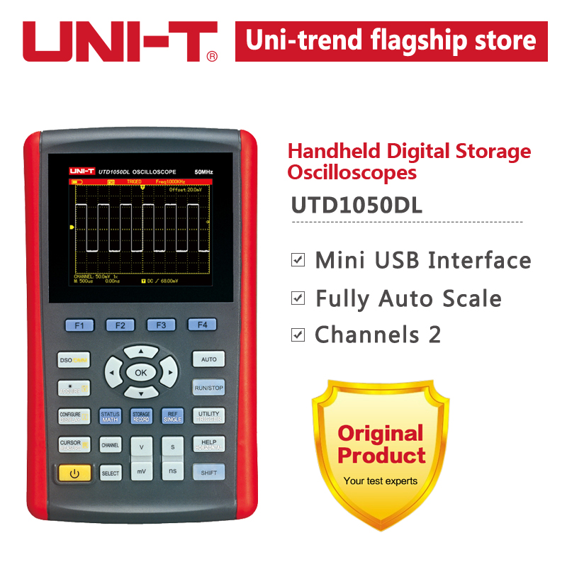 UNI-T Digital Multimeter Oscilloscope UTD1025DL UTD1050DL USB Oscilloscope 2 Channels 250MS/s Sampling Rate