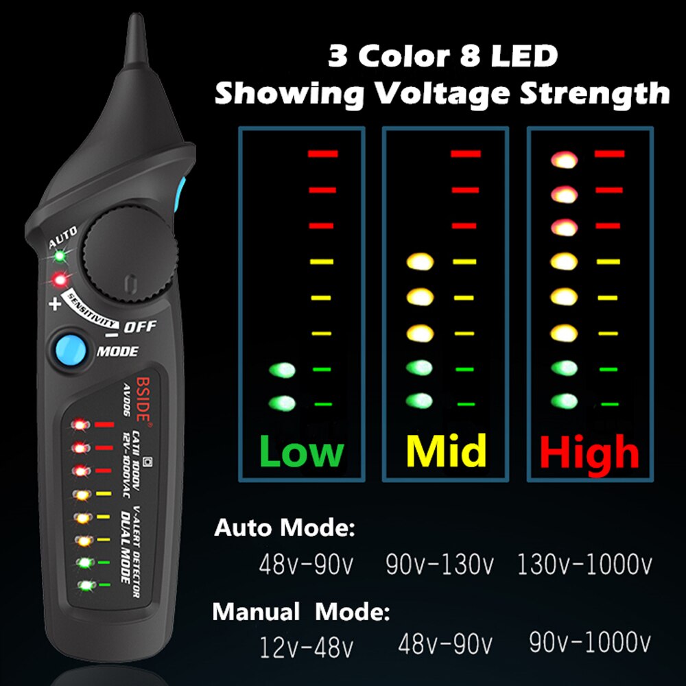 Non-Contact Voltage detector indicator AVD06/06X Profession Smart test pencil Live/phase wire Breakpoint NCV Continuity Tester