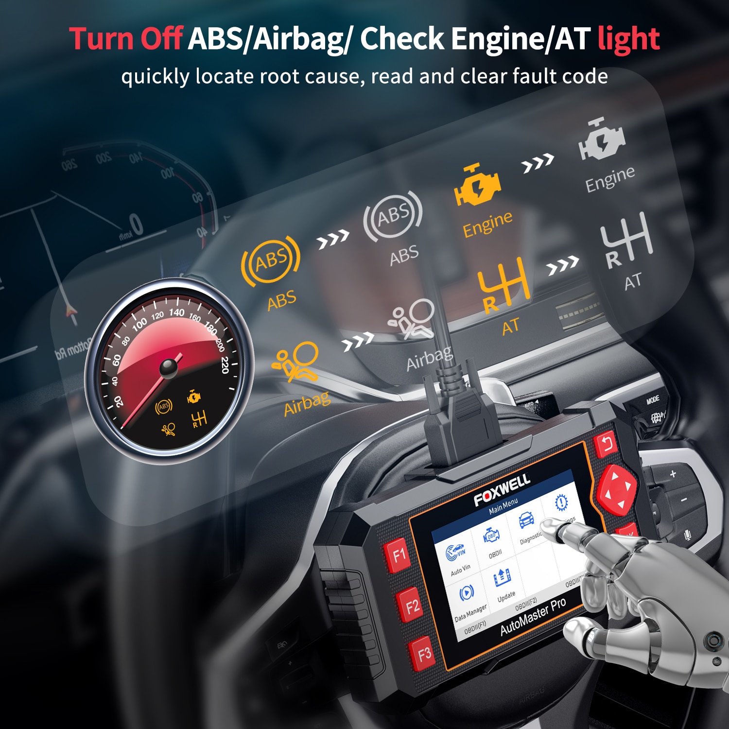 FOXWELL NT604 Elite OBD2 Diagnosis Tool Professional Automotive Scanner ABS Airbag AT Engine Code Reader Car Automotive Tools