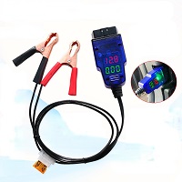 Car ECU Connector Battery ECU Memory Saver Tool Emergency Electrical Plug OBD2 Emergency Power Supply Cable Saver Show Voltage Current