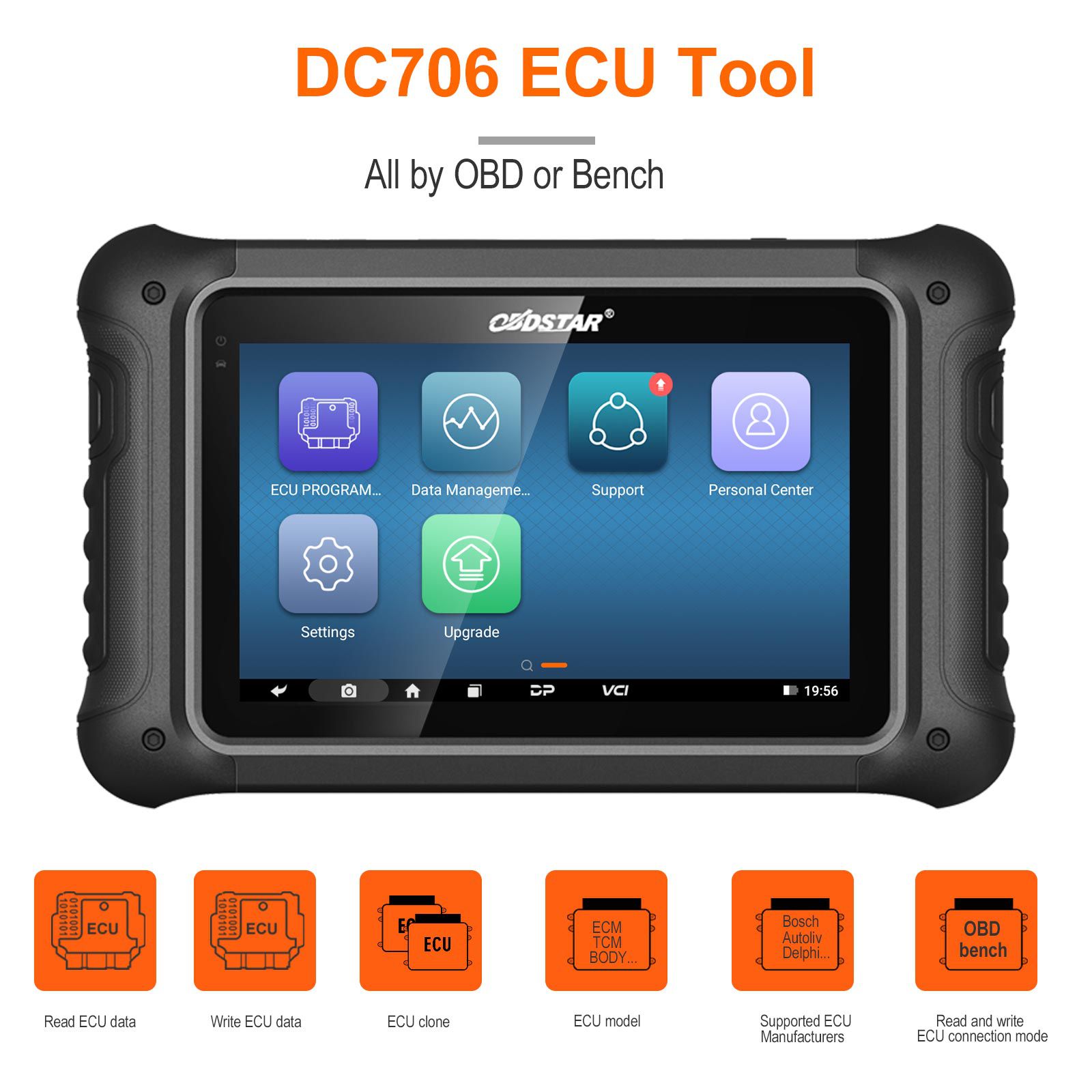 2025 OBDSTAR DC706 ECU Tool Full Version Plus P003+ Adapter and ECU Bench Cables for Reading BOSCH ECU Data CS PINCODE ECU Clone/ All by OBD or Bench