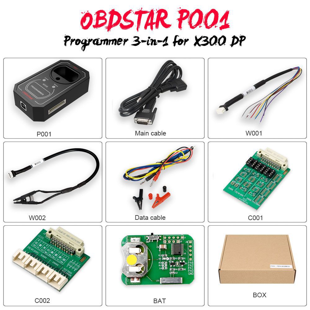 OBDSTAR P001 Programmer RFID & Renew Key & EEPROM Functions 3 in 1 Work with OBDSTAR X300 DP Master In Place Of RFID Adapter