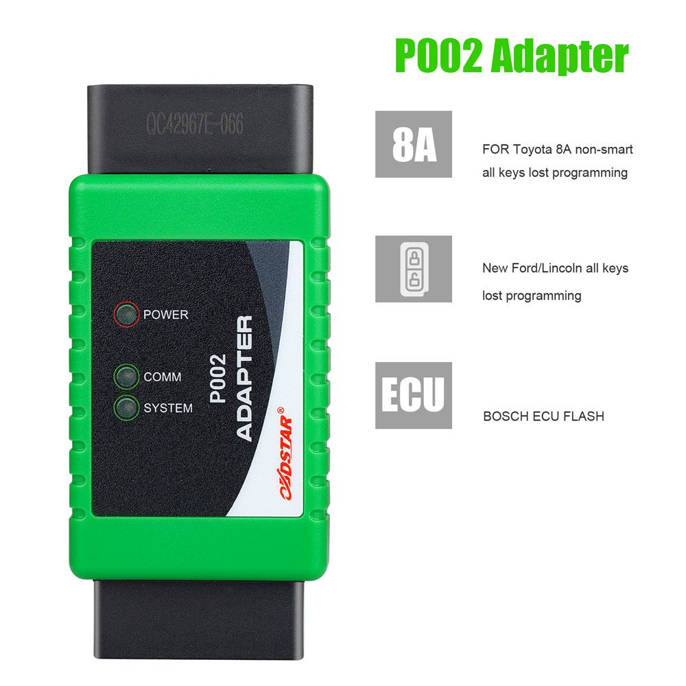 OBDSTAR P002 Adapter (P003+ AKL KIT) with TOYOTA 8A Cable + Ford All Key Lost Cable Work with X300 DP Plus and Pro4