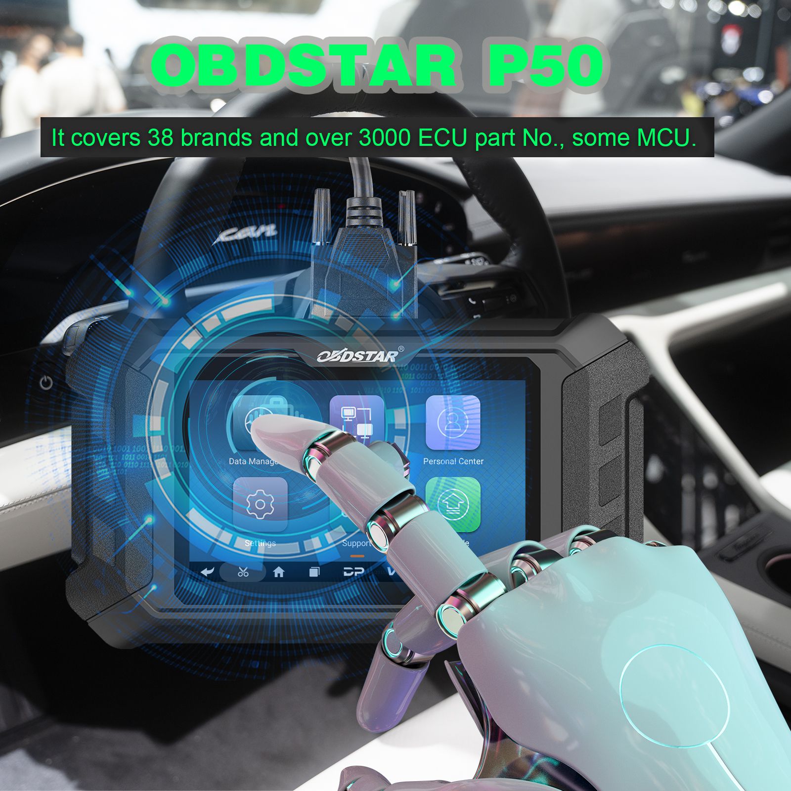 2024 OBDSTAR P50 Airbag Reset Tool Covers 86 Brands and 11600+ ECU Part No. by OBD/Bench Support Battery Reset/ SAS Reset