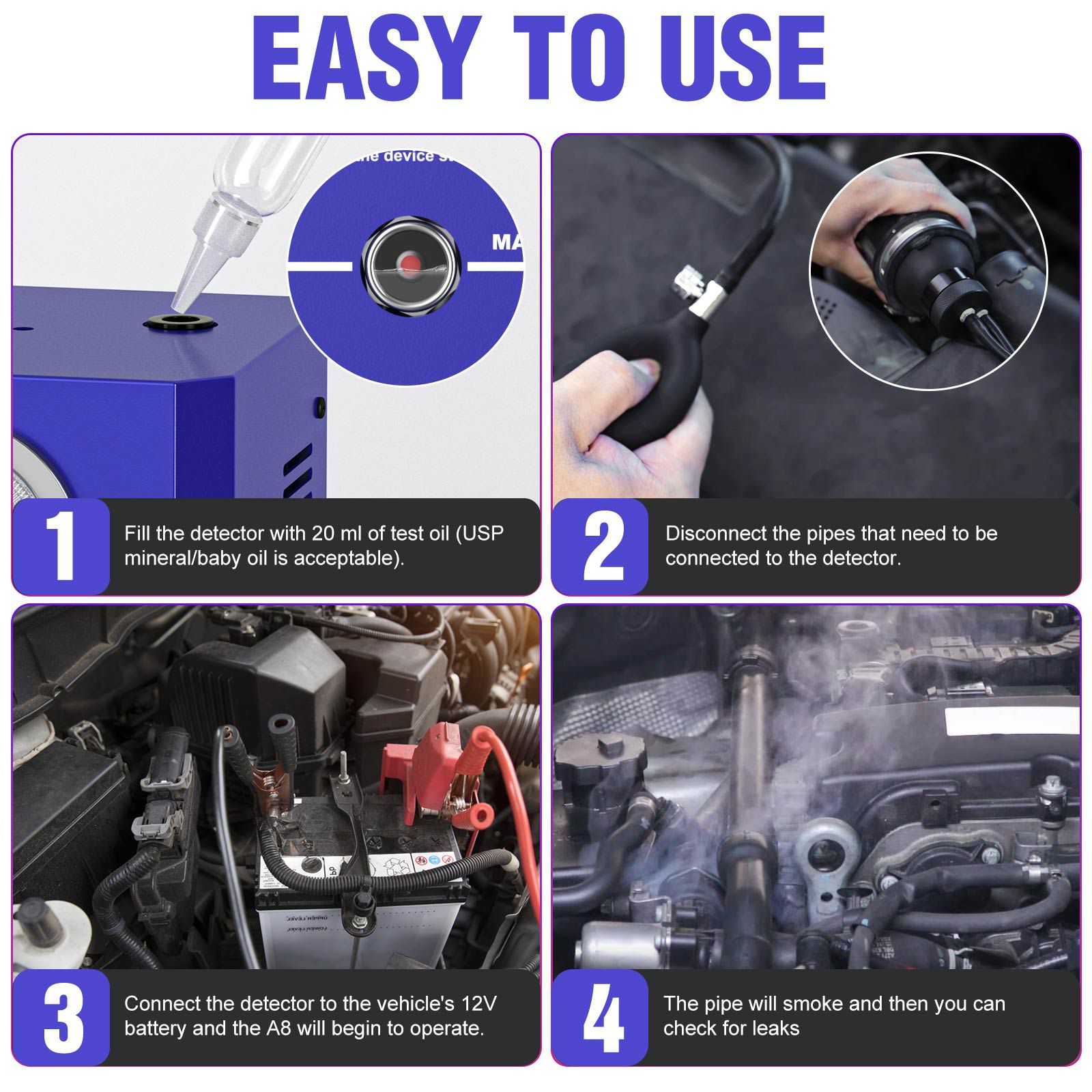 OEM A8 Automative Leak Tester with Flow Meter & the Pressure Gauge Test Leak in Vehicle Pipe Systems for Cars, Motorcycles, Snowmobiles, ATV, Boats