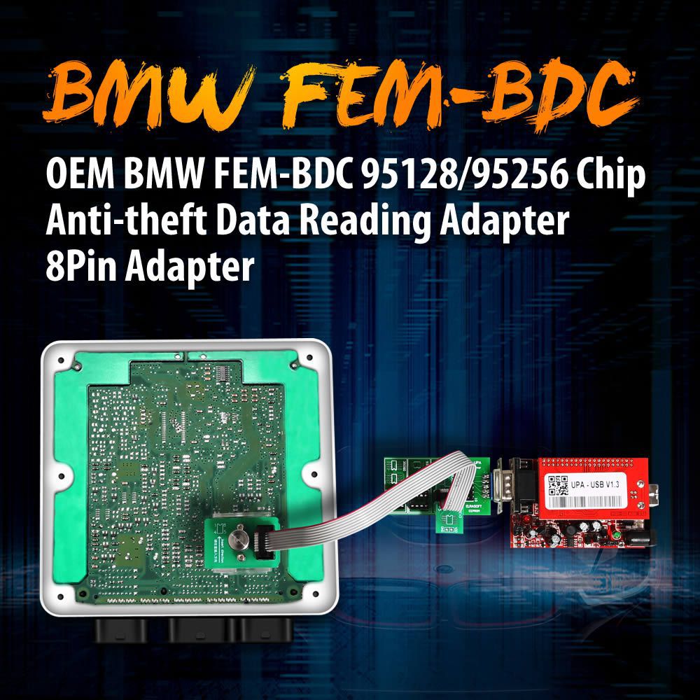 OEM BMW FEM-BDC 95128/95256 Chip Anti-theft Data Reading Adapter 8Pin Adapter Work with VVDI Prog/CG Pro 9S12/Orange5