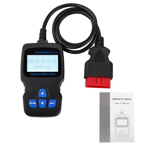 Autophix OM123 OBD2 EOBD CAN Hand-held Engine Code Reader ( Black Color )