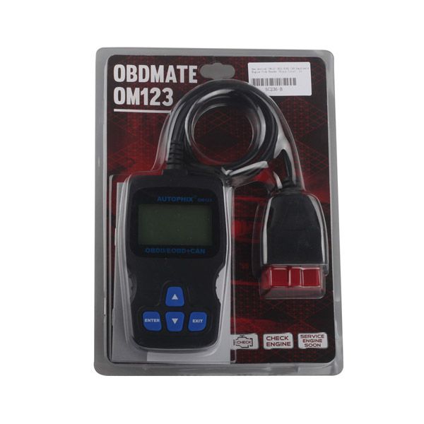 Autophix OM123 OBD2 EOBD CAN Hand-held Engine Code Reader ( Black Color )