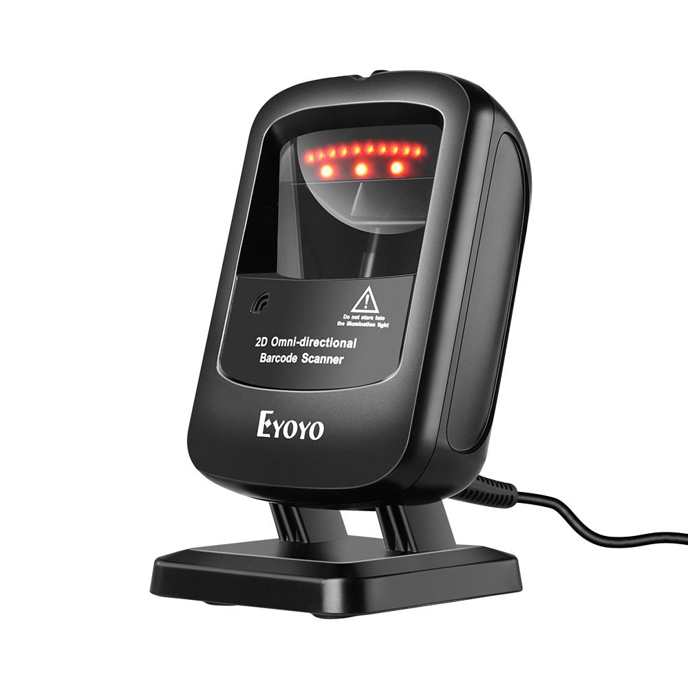 EY-2200 Omnidirectional 2D Wired Barcode Scanner with infrared auto-sensing scanning with decoding capability handfree scanner
