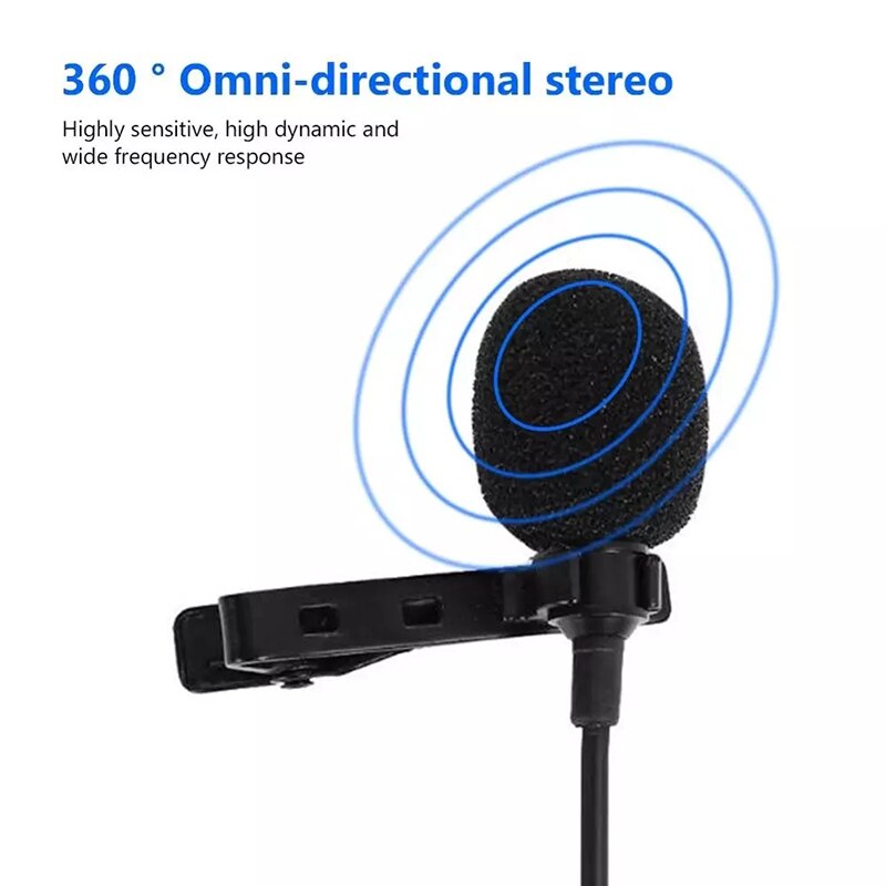 Omnidirectional Microphone 3.55mm Jack Lavalier Tie Clip USB Microphone Mini Audio Type C Mic For Computer Laptop Mobile Phone