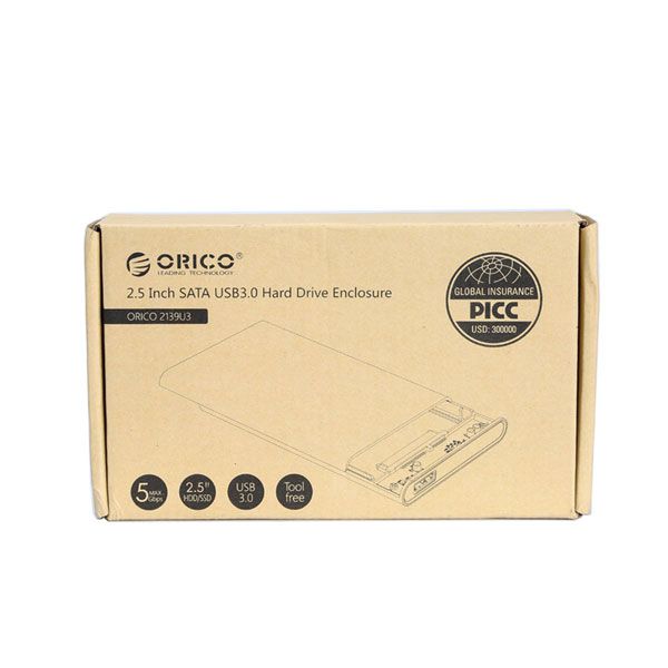 ORICO 2139U3 Hard Drive Enclosure 2.5 inch Transparent USB3.0 Supports UASP Protocol