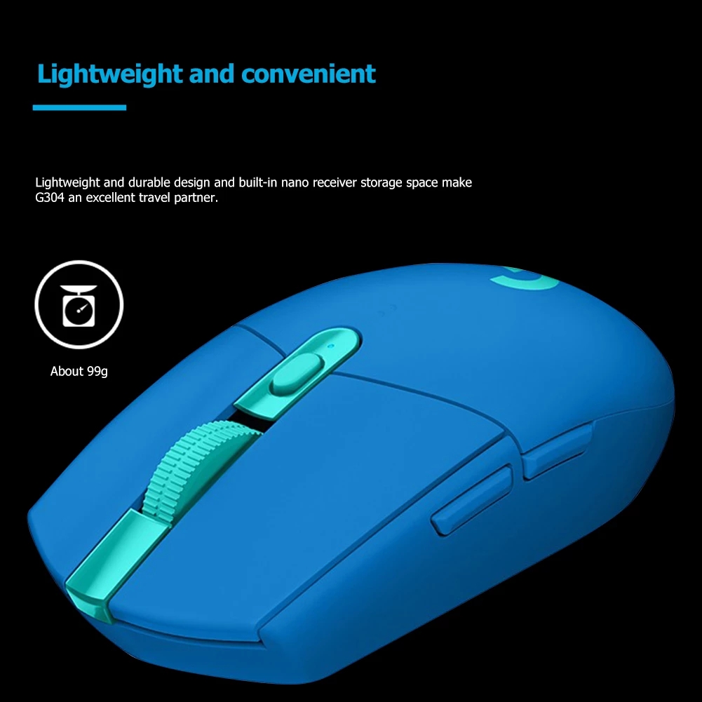 Original Logitech G304 Wireless Mouse LIGHTSPEED Gaming Mice 6 Programmable Buttons USB Wireless Mouse HERO Sensor 12000DPI