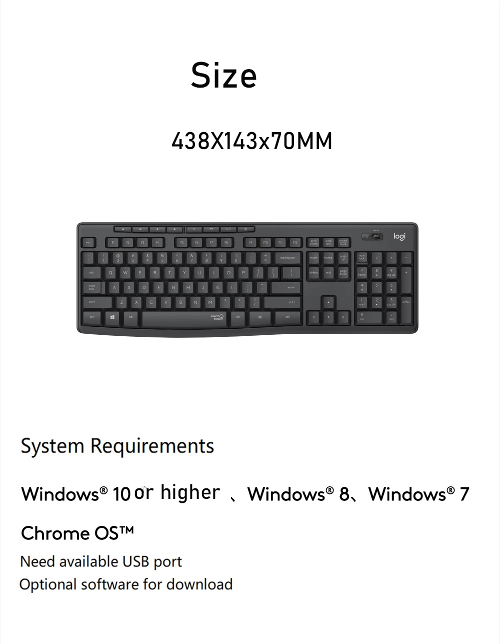 Original Logitech MK295 Wireless Mouse Keyboard Combo Keyboard Mice Set Advanced Optical Tracking Mice For Home Office Gaming