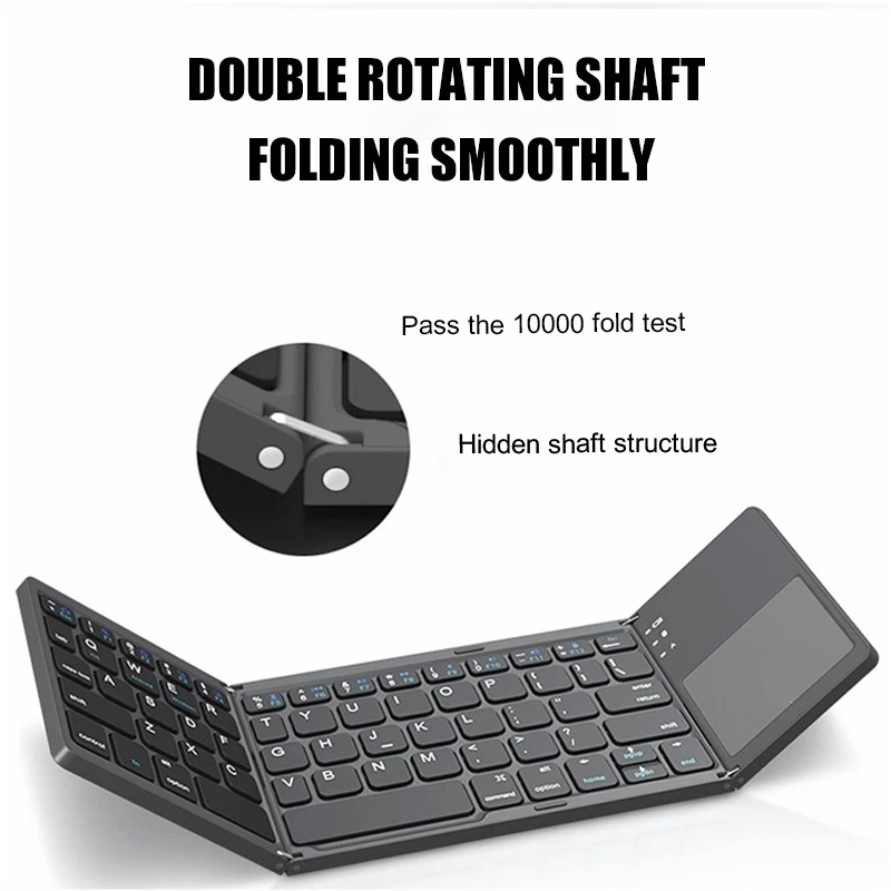 Original Mini Folding Bluetooth 3.0 Keyboard With Touchpad Wireless Bluetooth Wireless Keypad For Windows, Android, IOS keyboard