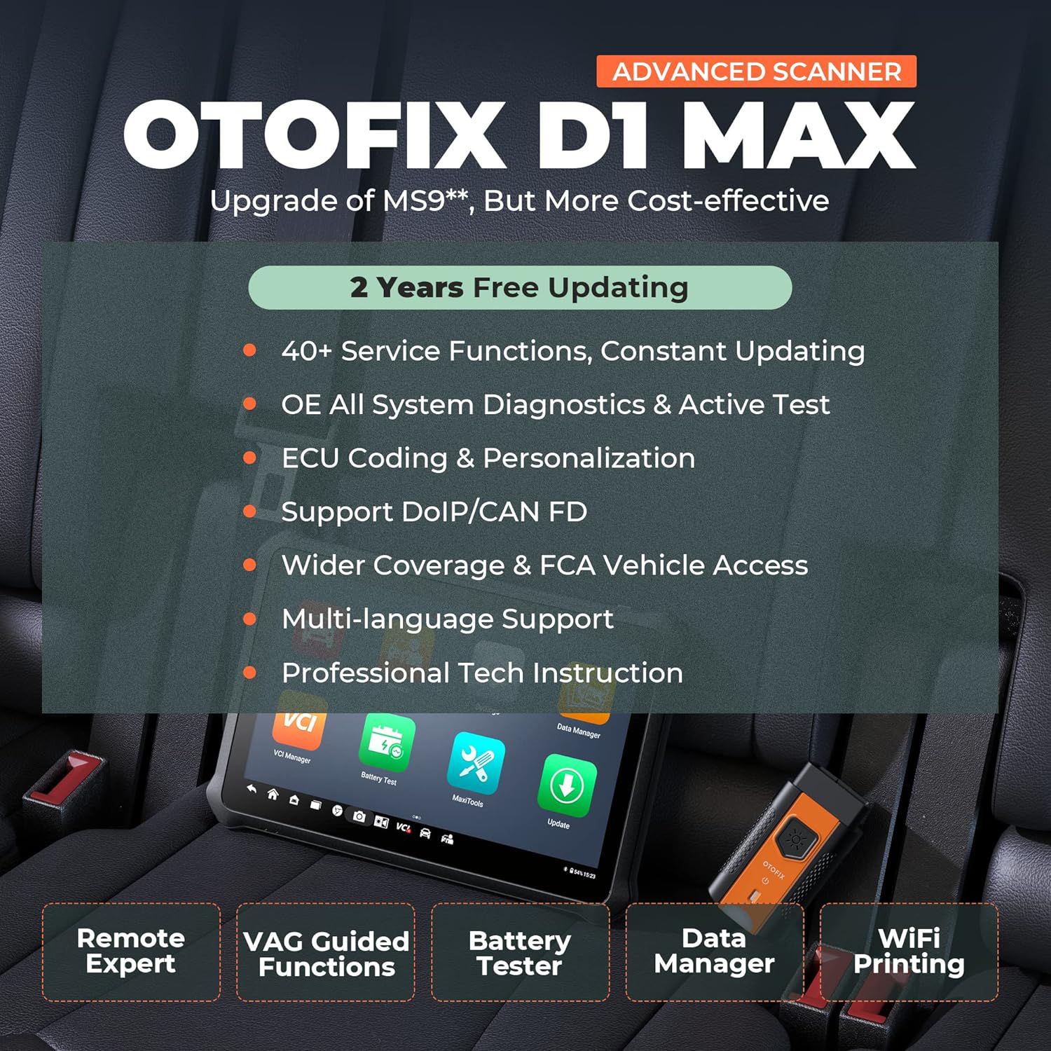 2024 OTOFIX D1 MAX Full System Diagnostics Bi-Directional Scanner Support ECU Coding DoIP & CAN FD 40+ Services