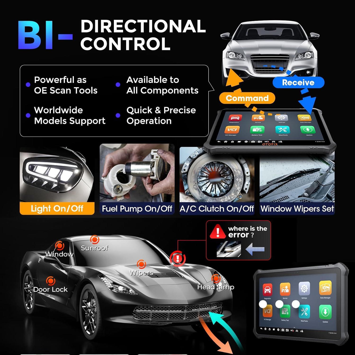 2025 OTOFIX D1 MAX2 Professional Bi-directional Diagnostic Tool Supports CAN FD DoIP 40+ Service Functions ECU Coding