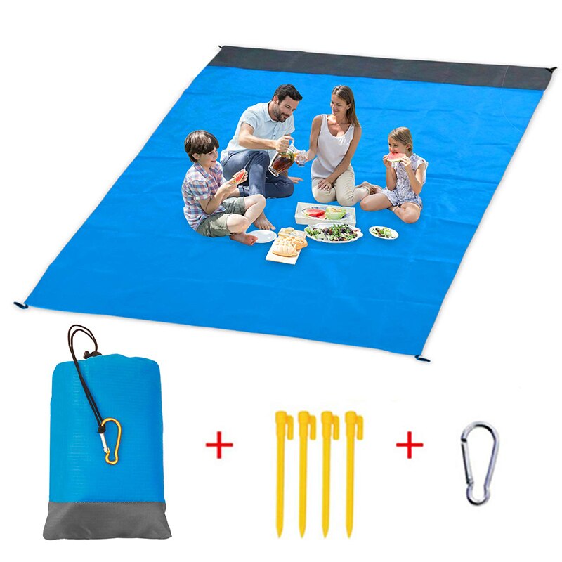 Outdoor camping waterproof beach mat portable foldable polyester pocket picnic mat moisture-proof mat camping equipment