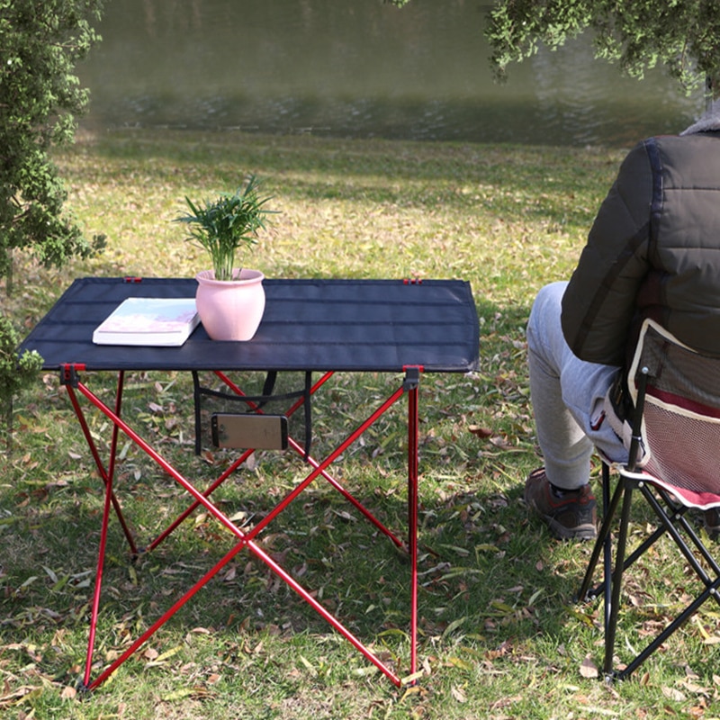 Aluminum Lightweight Table Fishing Picnic Beach Folding Table Outdoor Portable Backpacking Camping Roll-up Foldable Desk Compute