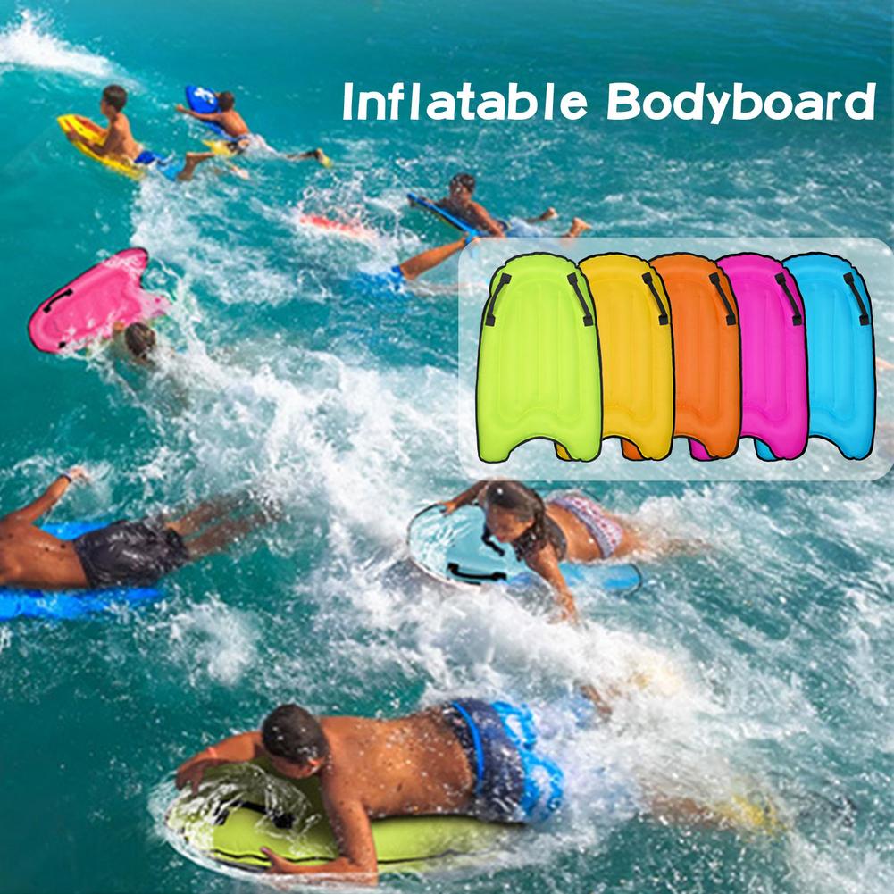 Children Portable InfIatable Bodyboard Handle Foldable Outdoor Swimming Pool Beach Surfboards Mini Surfboards Beginner Tranning