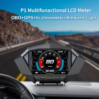 P1 Car LED Hud OBD2 Head Up Display Water Temp RPM MPH KMH Speed Alarm Electronic Incline Meter GPS for All Models