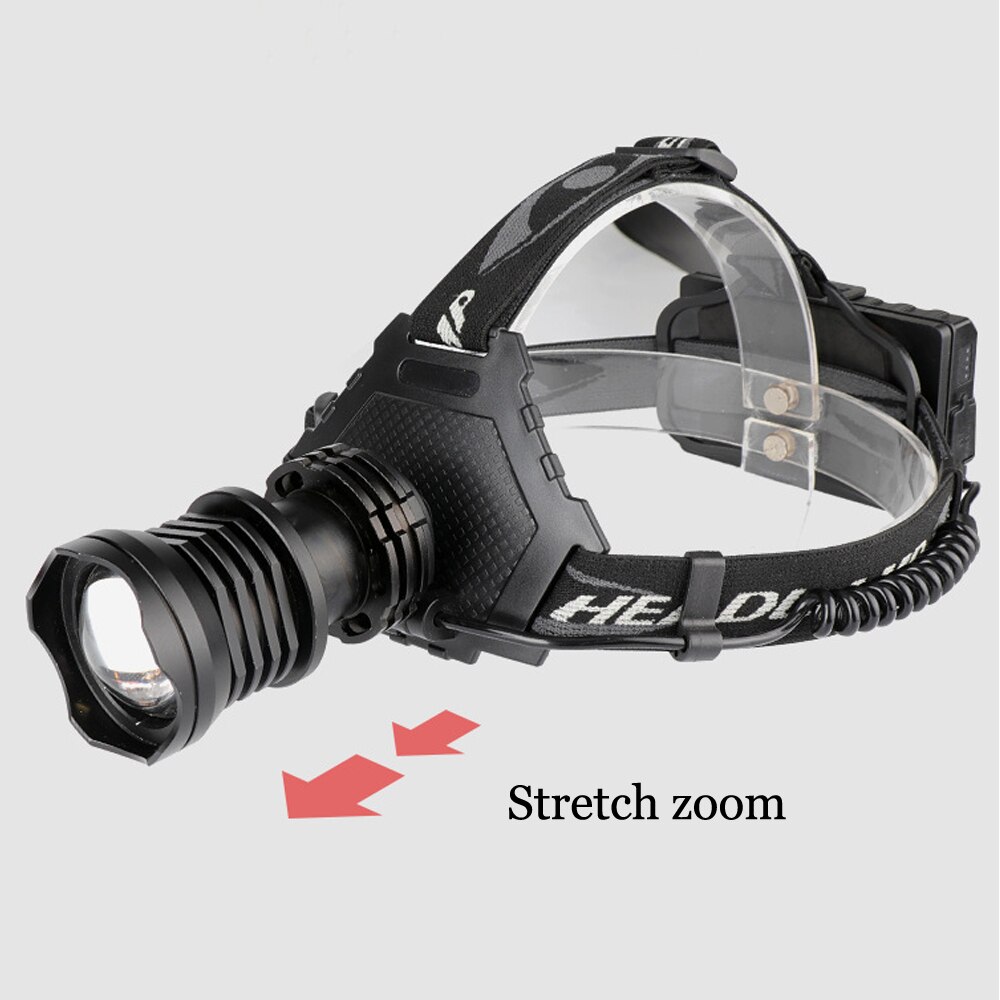 P70 Strong Headlamp Outdoor LED Lighting Headlight 18650 Lithium Battery USB Charging Telescopic Adjustment Camping Head Lamp