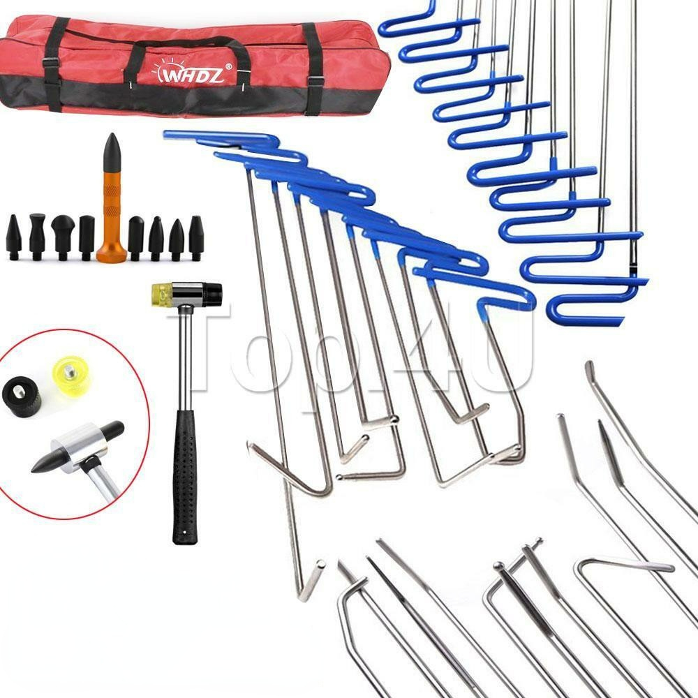 Full Set Paintless Dent Repair Removal Hail Tools Rods Puller Tap Down Hammer for Car Body Hail Damage Door Dent Removal