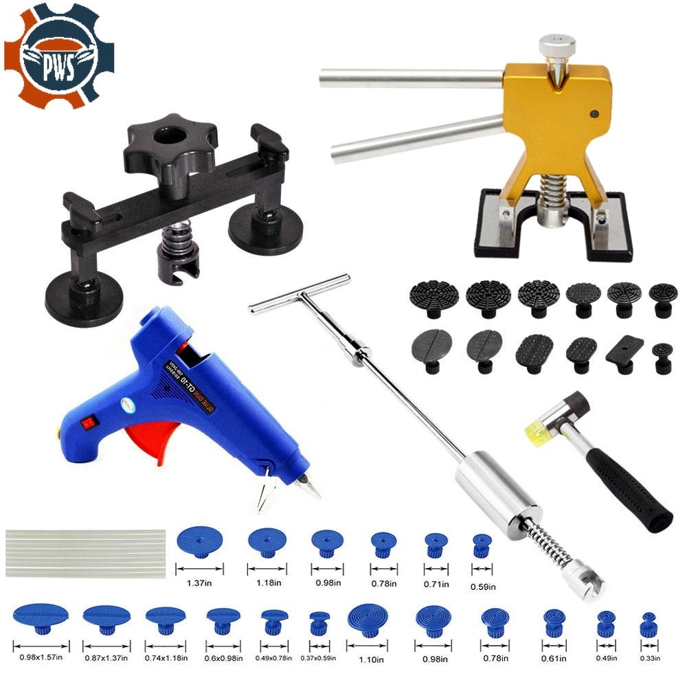 Auto Paintless Dent Repair Tools Kit Glue Gun Dent Lifter Bridge Puller Set For Car Hail Damage And Door Dings Repair Tools