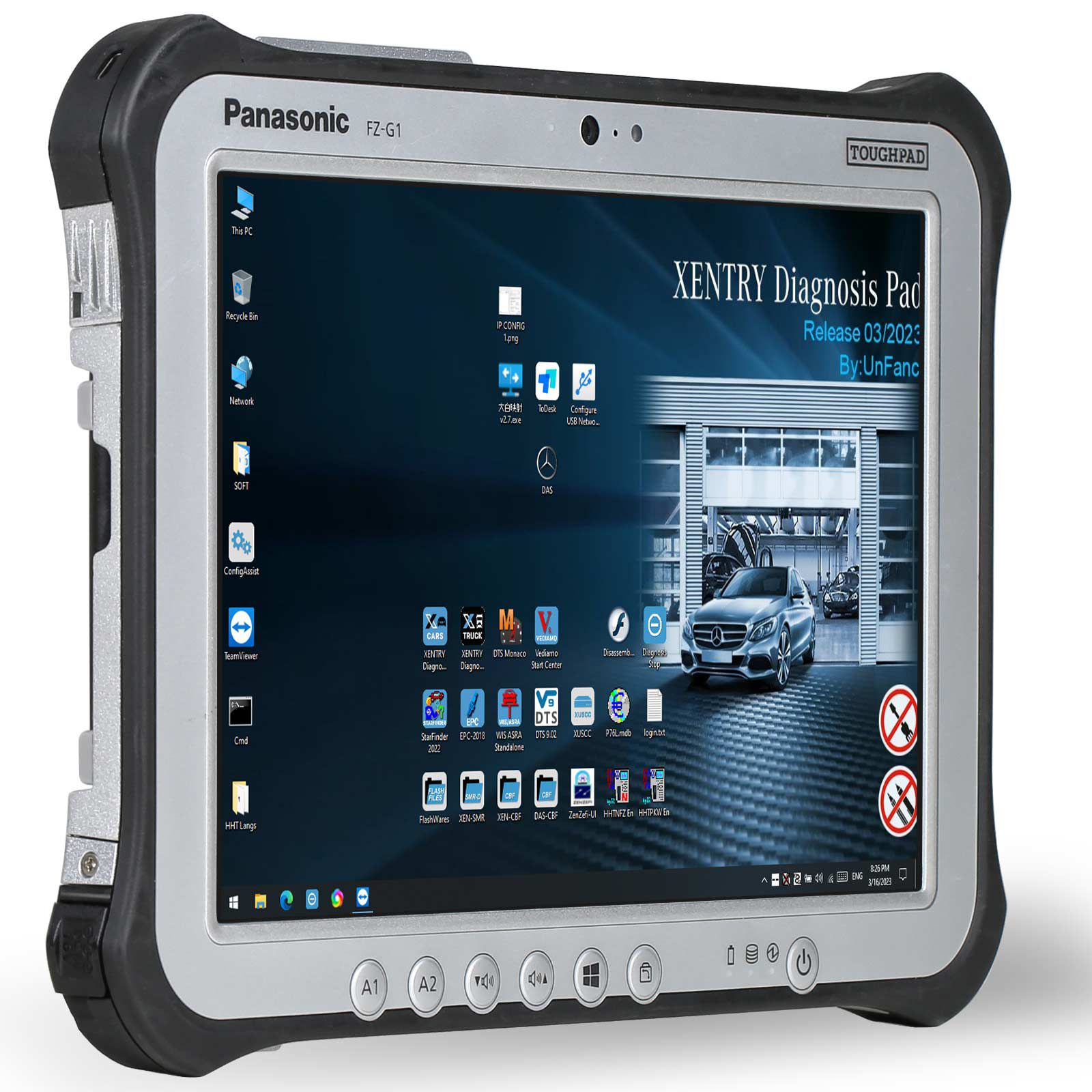 100% Original Panasonic FZ-G1 I5 3rd Generation Tablet 8G with V2023.3 MB Star 256G SSD WIN10 64Bit Installed Ready to Use