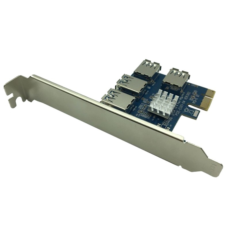 PCI-E to PCI-E Adapter 1 Turn 4 PCI-Express Slot 1x to 16x USB 3.0 Mining Special Riser Card PCIe Converter for BTC Miner Mining
