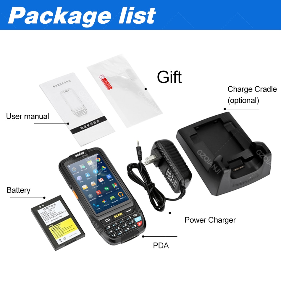 PDA Barcode scanner 1D 2D Bluetooth Android Handheld Terminal Rugged PDA Wireless Mobile 1D Bar code Scanner Data Collector
