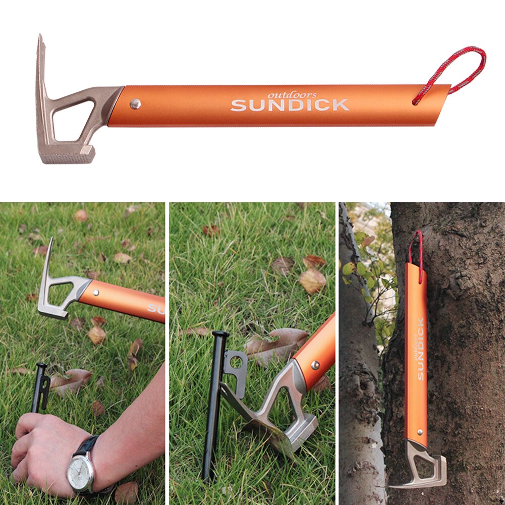 Outdoor Camping Tent Peg Hammer Stainless Steel Stakes Nail Puller Tent Nail Extractor Claw Hammer Hiking Camping Tools