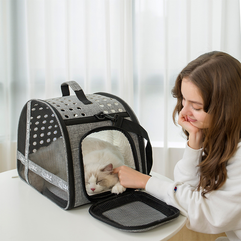 Pet Carrier Bag Breathable Cat Travel Bag Large Capacity Shoulder Bag For Puppy Transparent Outdoor Handbag Pet Supplies