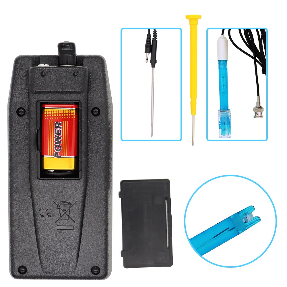 pH-8424 pH/ORP/TEMP Meter High Accuracy 3 in 1 Portable with Replaceable pH & ORP Electrodes Temperature Probe 40%off