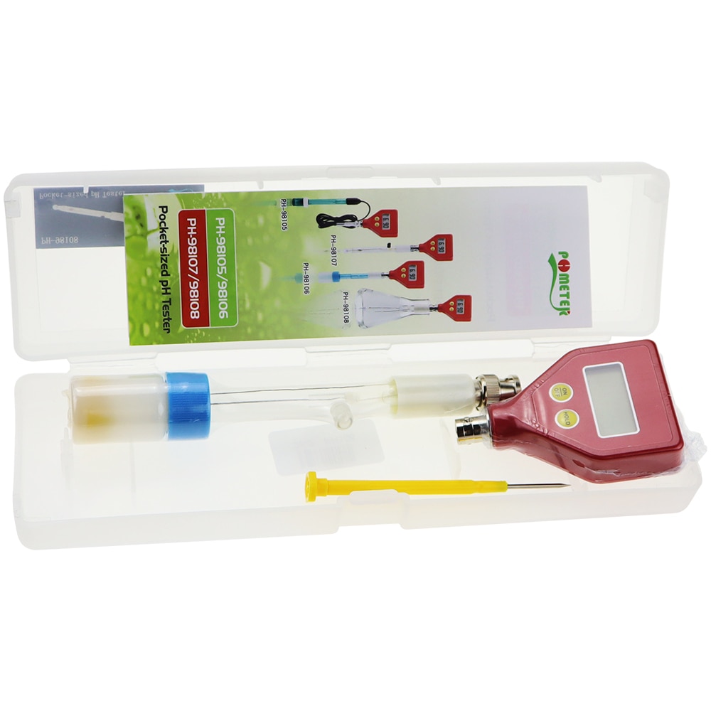 PH-98108 pH Meter Sharp glass Electrode Measuring Range 0.00 To 14.00 pH for Water Food Cheese Milk Soil pH Test