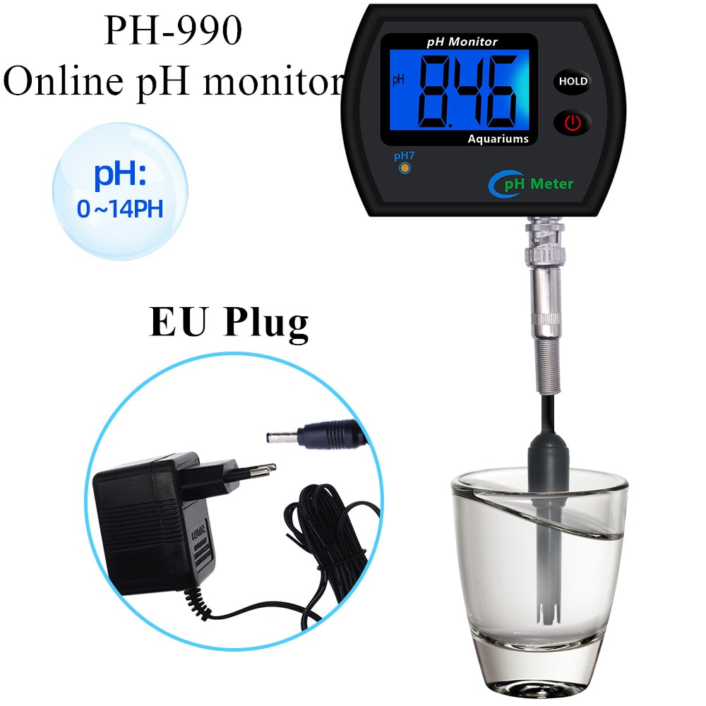 PH-990 Online pH montiors PH Meter Accurate Digital Pen Pocket Aquarium Wine Urine LCD PH Tester Water Quality Analyzer
