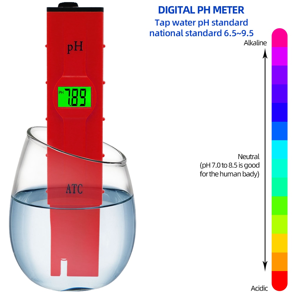 Ph meter tester with backlight detected Original Pocket Pen type monitor Drinking Water Quality Analysis