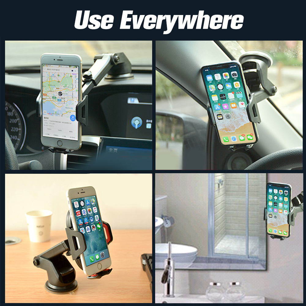 Phone Car Holder Scalable Glass Suction Cup Desk in Car Mobile Holder Stand Large Screen Smartphone GPS Auto Bracket