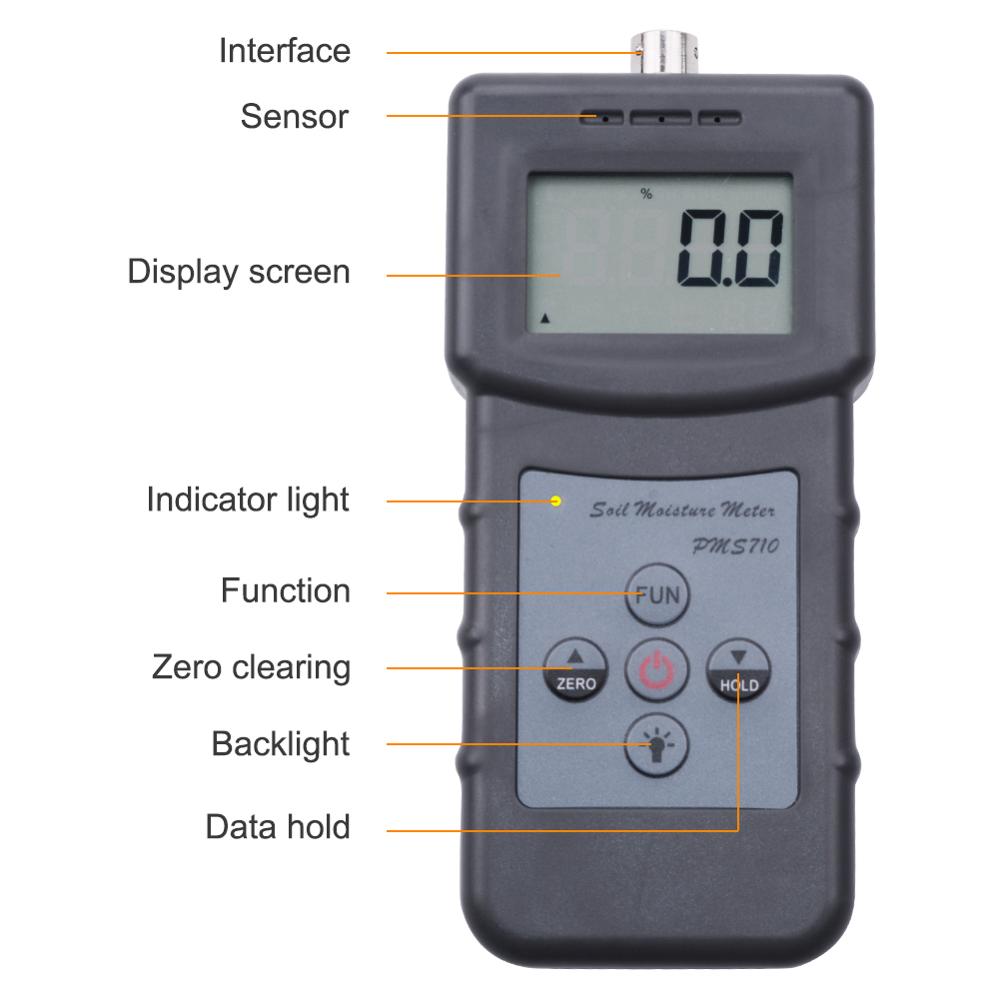 PMS710 Soil Moisture Meter High precision Soil Moisture Analyzer for Concrete, River Sand, Soil hygrometer