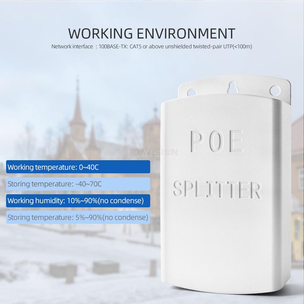 POE DC 48V To 12V 2A PoE Splitter Anti-Interference 30W POE Adapter Cable Power Supply Module Waterproof IP65 Outdoor Use