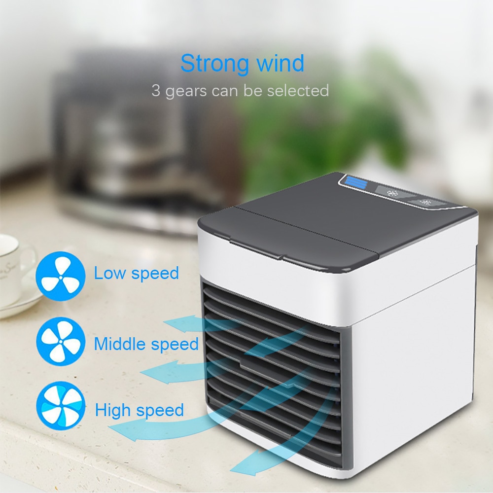Portable Air Cooler Fan Mini USB 7 Colors Light Fan Air Conditioner Humidifier Purifier  Desktop Air Cooling Fan For Office Home