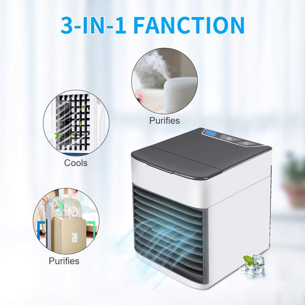 Portable Air Cooler Fan Mini USB 7 Colors Light Fan Air Conditioner Humidifier Purifier  Desktop Air Cooling Fan For Office Home