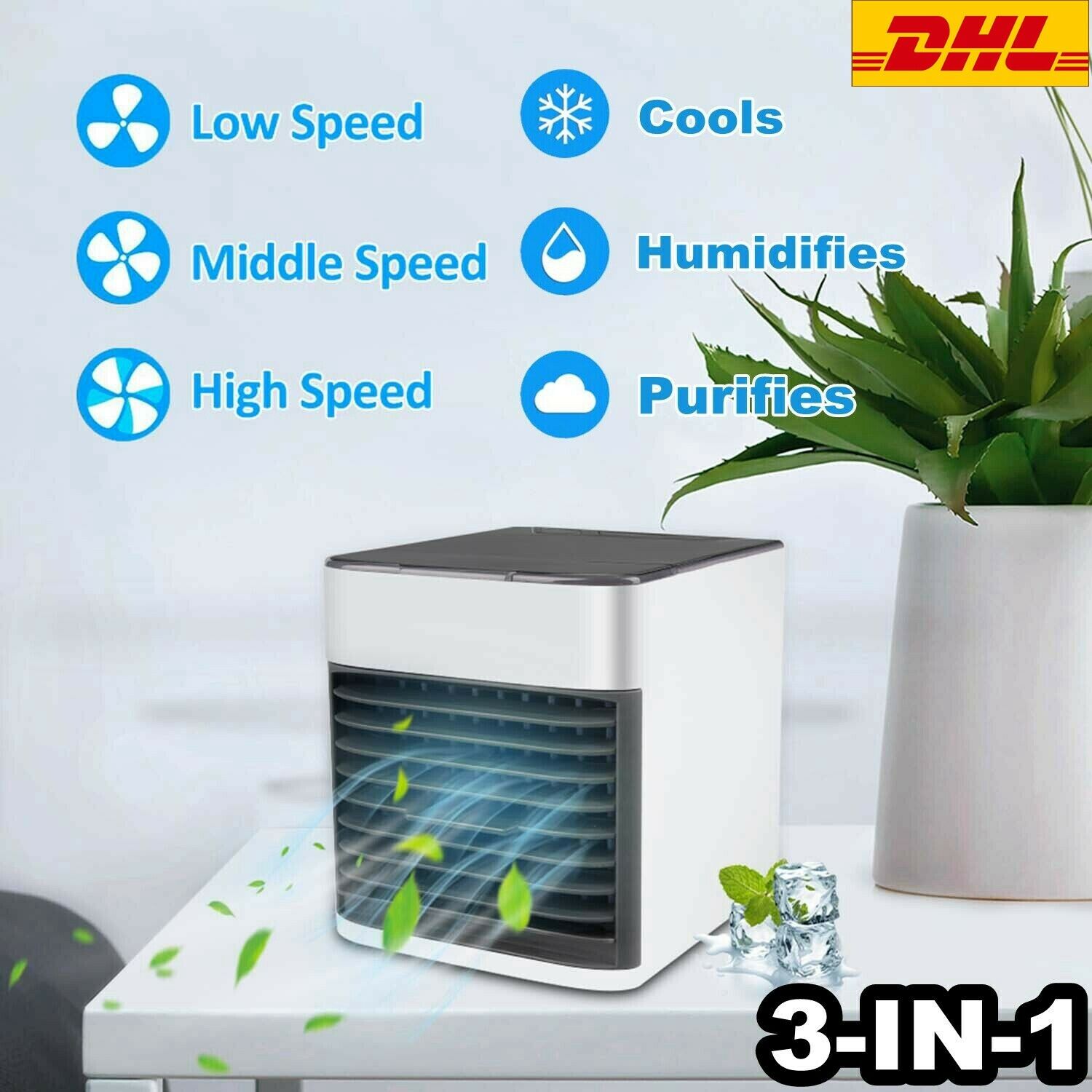 Portable Air Cooler Fan Mini USB 7 Colors Light Fan Air Conditioner Humidifier Purifier  Desktop Air Cooling Fan For Office Home