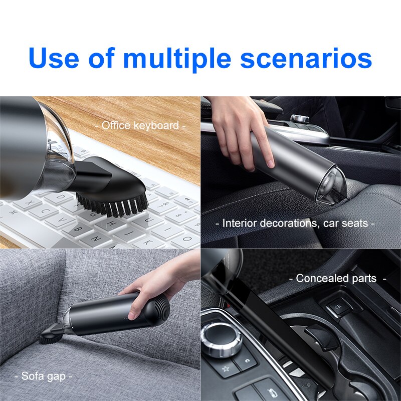Portable Car Vacuum Cleaner Wireless Handheld 4000Pa Auto Car Interior Cleaner Home Indoor Mini Vacuum Cleaner
